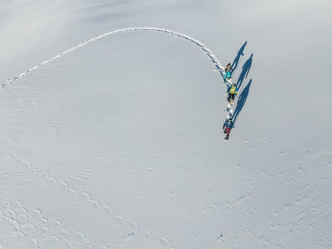 Snowshoeing from our hotel in South Tyrol